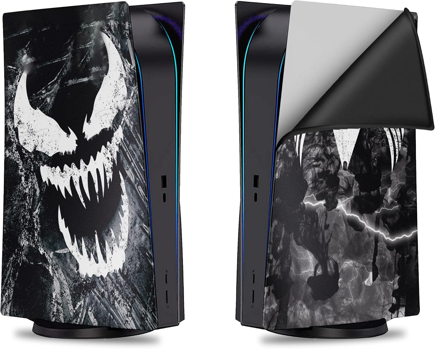 PS5 console customization with a Venom themed vinyl skin, installed at UTTECH in West Valley City